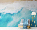 Blue Ocean Wave Wall Mural.