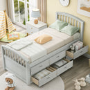 Platform Storage Bed Solid Wood Bed With 6 Drawers by Unique Piece Furniture