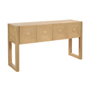 Geometric Carved Console Table With 3 Soft Close Drawers by HouseOfZazla