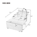 Modern Style Loveseat Sofa Sectional Sofa Couch With Storage Space, A Movable Ottoman, Two USB Ports, Two Cup Holders, A Phone Holder For Living Room