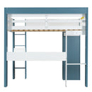Loft Bed With Built In Storage Shelves, Clothes Rail, And Desk by HouseOfZazla