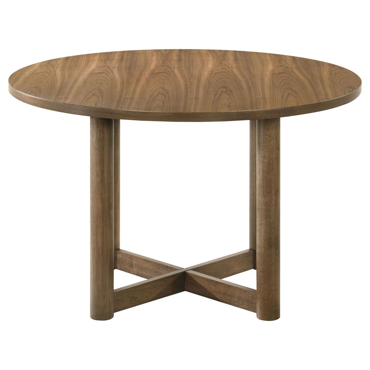Crestmore 46-inch Round Wood Dining Table Walnut, photo 5 of 7