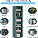 6 Tier Narrow Corner Cube Bookcase Storage, Freestanding Shelf With Open Cubes For Living Room by HouseOfZazla