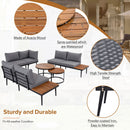 Modern Outdoor Sectional Sofa Set With Nesting Coffee Tables by HouseOfZazla