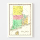 Vintage Map of Rhode Island 1831