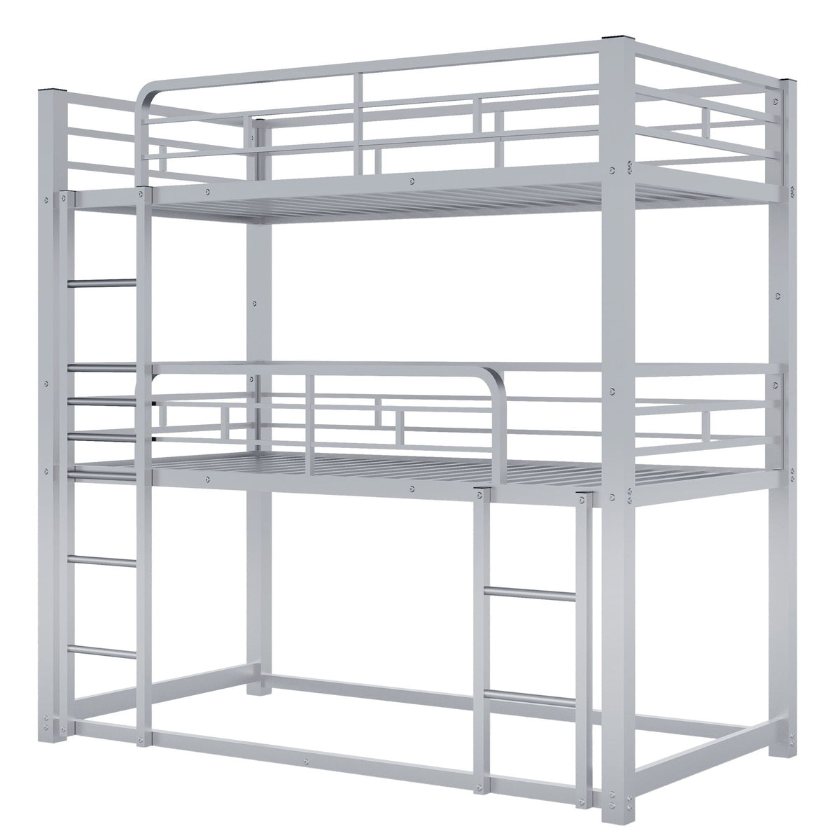 Triple Bunk Bed With Sturdy Construction And Space Saving Design, photo 8 of 16