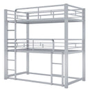 Triple Bunk Bed With Sturdy Construction And Space Saving Design by HouseOfZazla