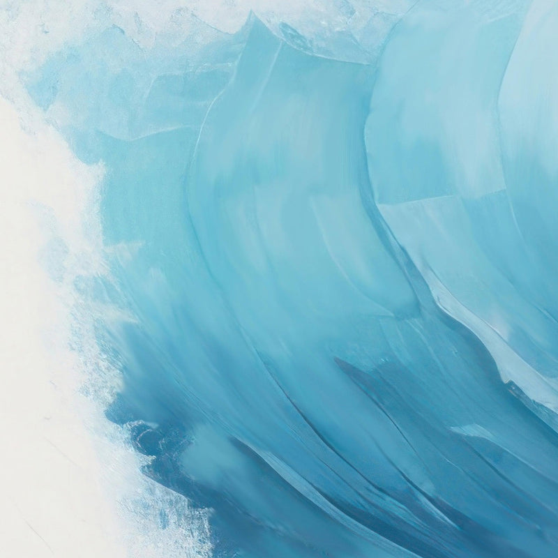 Artistic Painting of Blue Ocean Wave Wall Mural.