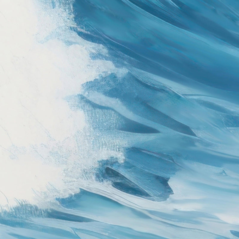 Artistic Painting of Blue Ocean Wave Wall Mural.