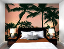 Sunset Wallpaper Mural. Palm Trees Tropical Vibe.