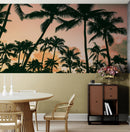 Sunset Wallpaper Mural. Palm Trees Tropical Vibe.