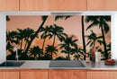 Sunset Wallpaper Mural. Palm Trees Tropical Vibe.