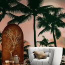 Sunset Wallpaper Mural. Palm Trees Tropical Vibe.