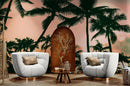 Sunset Wallpaper Mural. Palm Trees Tropical Vibe.