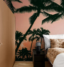 Sunset Wallpaper Mural. Palm Trees Tropical Vibe.