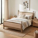 Queen Size Upholstered Platform Bed Frame with Wooden Slat Support