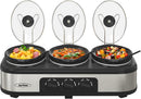 Triple Slow Cooker & Food Warmer, 3×1.5 QT Buffet Style