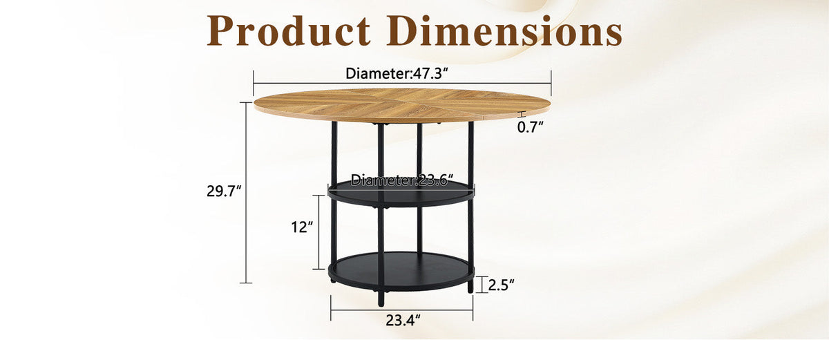 47.3-Inch Diameter Modern Splicing Circular Dining Table, photo 8 of 10