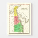 Vintage Map of Delaware 1831