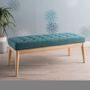 Vibratory Button Tufted Upholstered Ottoman with Splayed Wooden Legs by HouseOfZazla