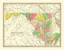 Vintage Map of Maryland 1831