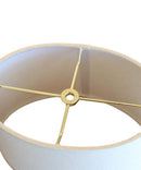 (6.5x10) Top (8x12) Bottom x 7.5H Hardback Oval Drum Lampshade, Light Oatmeal Off-White