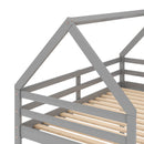 Low Bunk Bed With House Shaped Frame And Ladder by HouseOfZazla