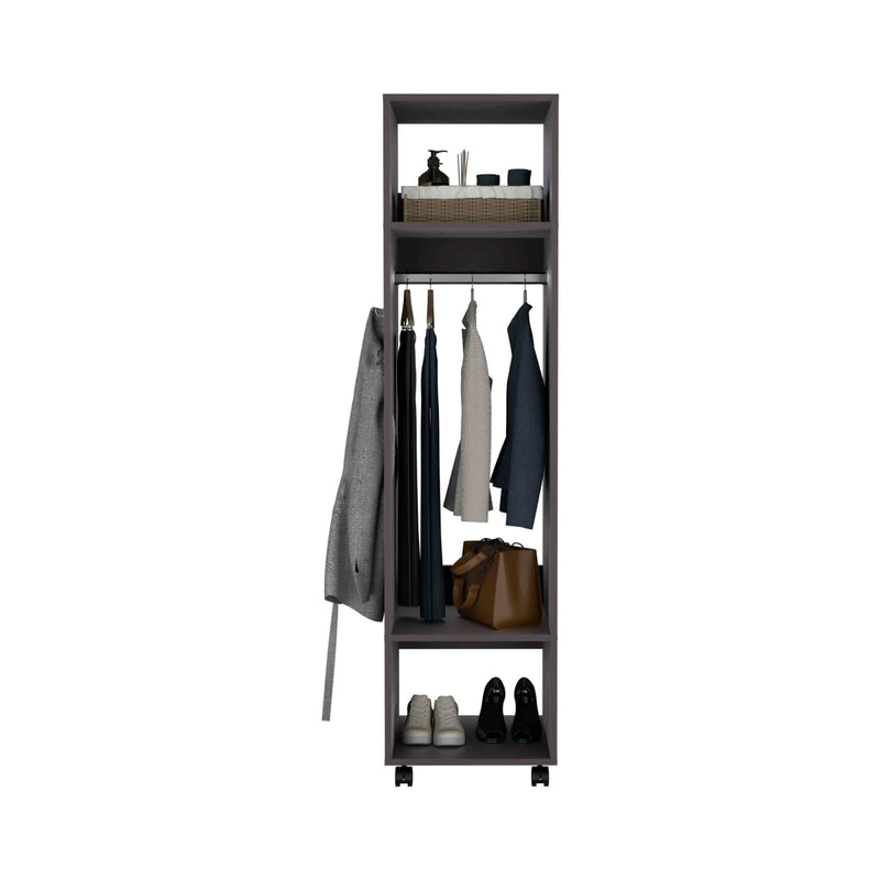 Walker Edison | Minimalist Tall Wardrobe Armoire Storage Cabinet with Mirrorlook