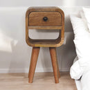 Solid Wood Extra Mini Oak-ish Curve Lower Bedside Table
