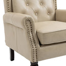 Modern Accent Chair Lounge Chair with Sturdy Wood Legs in Camel PU Leather