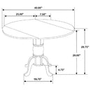 Greer - 5 Piece Dining Set With Drop Down Leaf Table And Curved Back Chairs - White