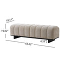 Indoor Dining Bench in Oatmeal Chenille Fabric with Rubber Wood Legs by HouseOfZazla