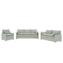 Modern Sofa Set With Double Layer Cushion And Side Storage Pockets