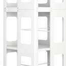 4 Tier All Steel Rotating Bookshelf With 360° Wheels, Large Size Sturdy & Spacious Book Rack, New Style Bookshelf - White by HouseOfZazla