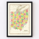 Vintage Map of Ohio 1831