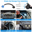 2Pcs 7In 75W Round LED Headlight 3500LM Halo Car Headlamp with DRL High Low Beam for Jeep Wrangler TJ JK CJ with H4 to H13 Adapters Plug and Play