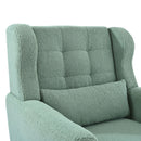 Modern Accent Chair, Teddy Fabric Living Room Chairs Comfy Reading Chair, Mid Century Accent Chair, Lounge Arm Chairs Armchair For Living Room Bedroom - Light Green by HouseOfZazla