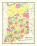 Vintage Map of Indiana 1831