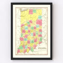 Vintage Map of Indiana 1831