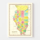 Vintage Map of Illinois 1831