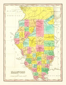 Vintage Map of Illinois 1831