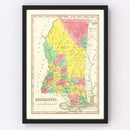 Vintage Map of Mississippi 1831