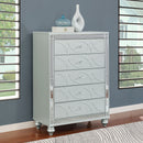 Arabesque - 5 Drawer Bedroom Chest - Silver