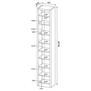 Rectangular Bookcase Tall Slim Storage With 9 Shelves - Brown by HouseOfZazla
