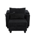 Convertible Chaise Lounge Sofa Chair With USB Ports, Cup Holders, Phone Holder And Storage by HouseOfZazla
