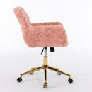Office Chair, Artificial Rabbit Hair Home Office Chair With Metal Base, Adjustable Desk Chair Swivel Office Chair, Vanity Chair by Unique Piece Furniture