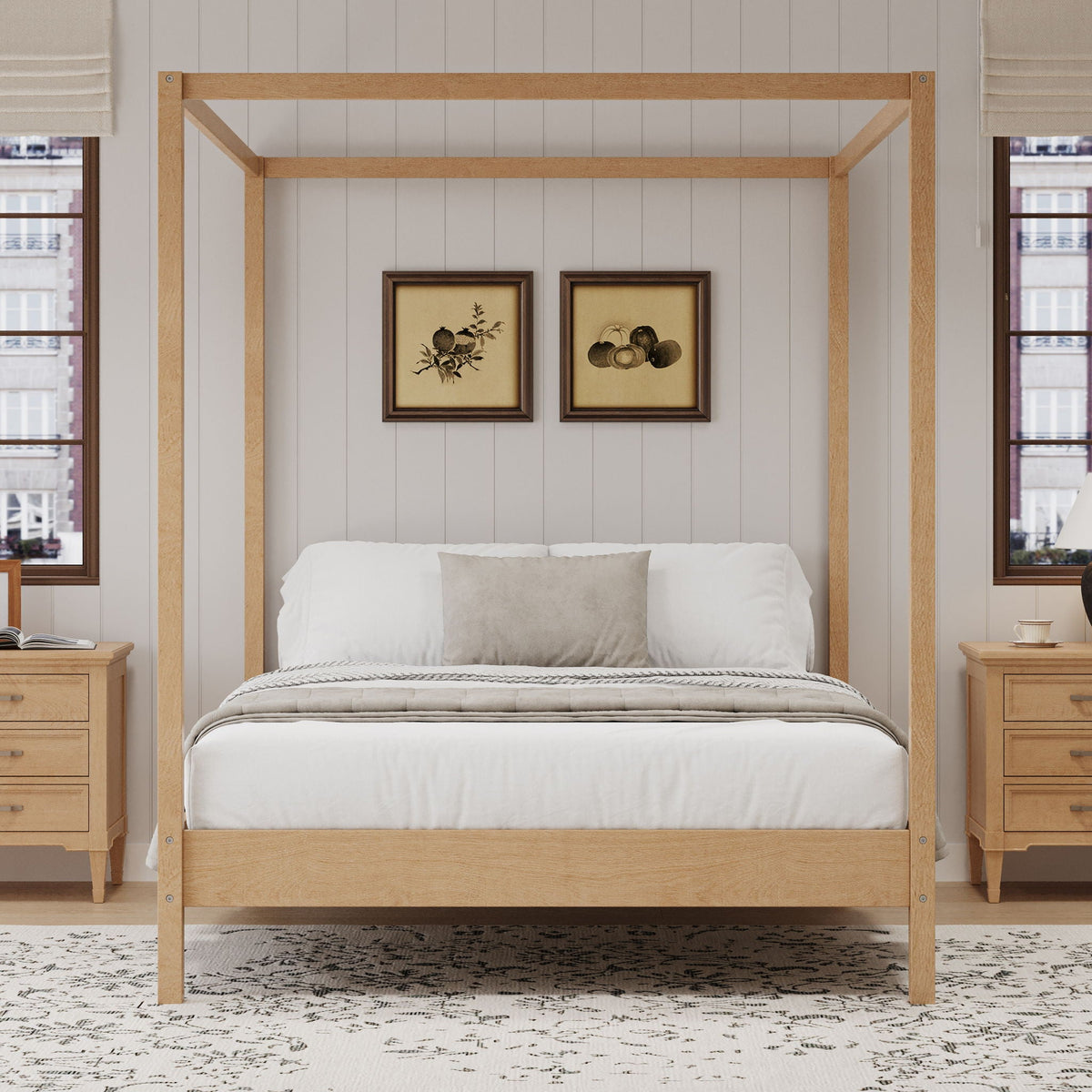 Canopy Bed Frame 4 Poster Platform Bed With Slats Support, No Box Spring Needed, photo 3 of 6