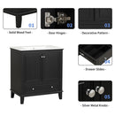 30" Bathroom Vanity With Sink Combo, Multi Functional Bathroom Cabinet With Doors And Drawer - Black by HouseOfZazla