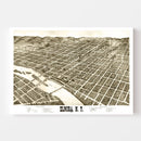 Vintage Map of Elmira, New York 1873