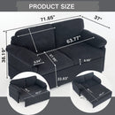 Convertible Pull Out Sofa Bed Queen Size, 3 In 1 With Side Storage by Unique Piece Furniture